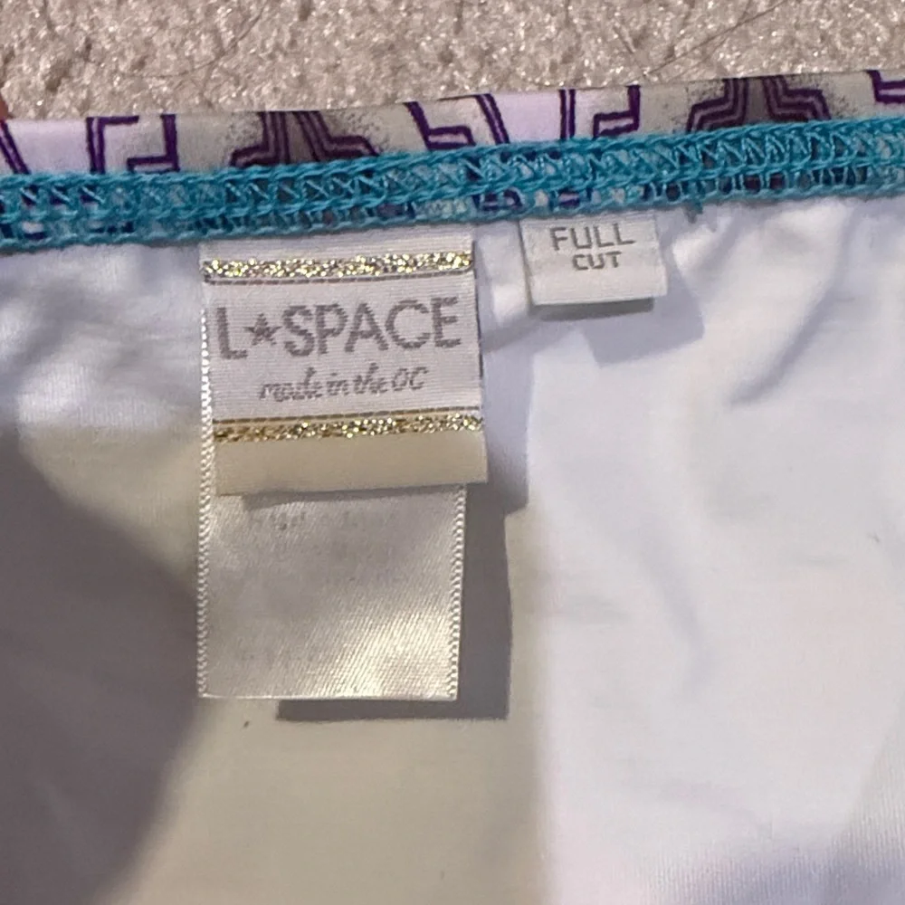 L*Space White and Blue Bikini Bottom - Picture 2 of 2